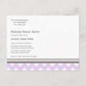 Einladung zur Graduierung Postkarte Zickzack (Rückseite)