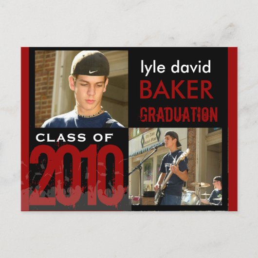 Einladung zur Graduierung von Postkarten (Vorderseite)
