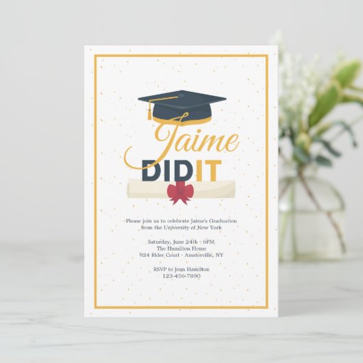 Einladung zur Graduierungspartei (Stehend Vorderseite)