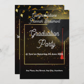 Einladung zur Graduierungspartei - bearbeitbarer T (Vorne/Hinten)