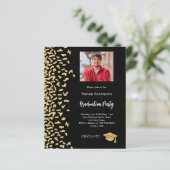 Einladung zur Graduierungspartei "Black Gold Foto" (Stehend Vorderseite)