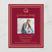 Einladung zur Graduierungspartei "Burgund-Foto" (Vorderseite)