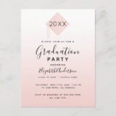 Einladung zur Graduierungspartei - Rosa Kappe 2025 Postkarte (Vorderseite)
