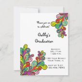 Einladung zur Graduierungspartei von Farbwellen (Vorderseite)