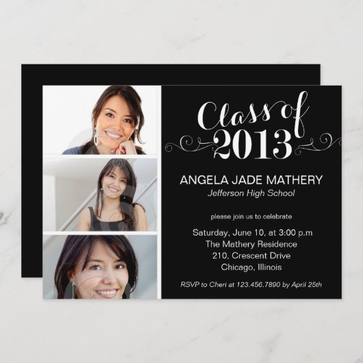 Einladung zur Graduierungsparty (Vorne/Hinten)