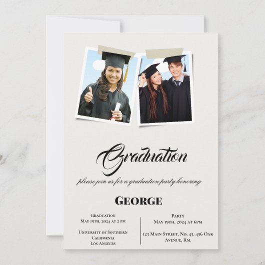 Einladung zur Graduierungsparty (Vorderseite)