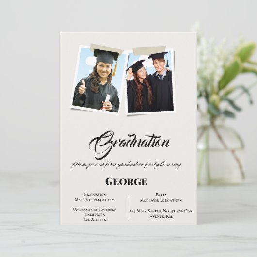 Einladung zur Graduierungsparty (Stehend Vorderseite)