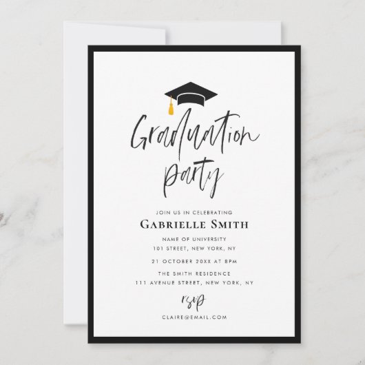 Einladung zur Graduierungsparty (Vorderseite)