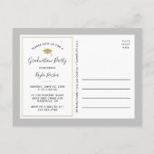 Einladung zur Gray and Gold 3 Foto Graduation Part (Rückseite)