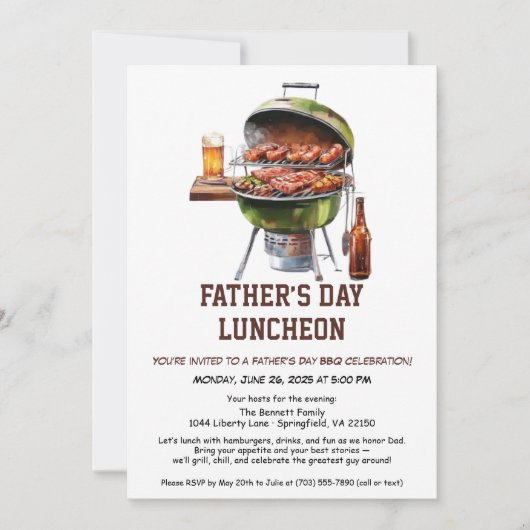 Einladung zur GRILLEN des Vaters - Hamburger, Getr (Vorderseite)
