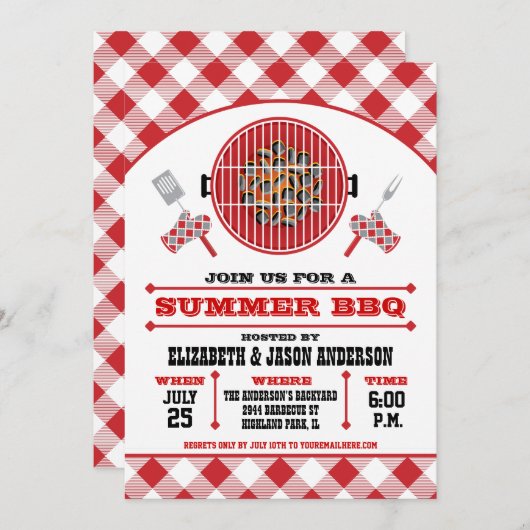 Einladung zur GRILLEN im Sommer (Vorne/Hinten)