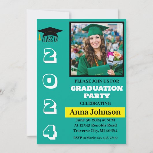 Einladung zur Grüne Graduationspartei (Vorderseite)