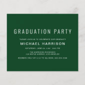 Einladung zur Grüne Graduierungspartei des moderne (Rückseite)