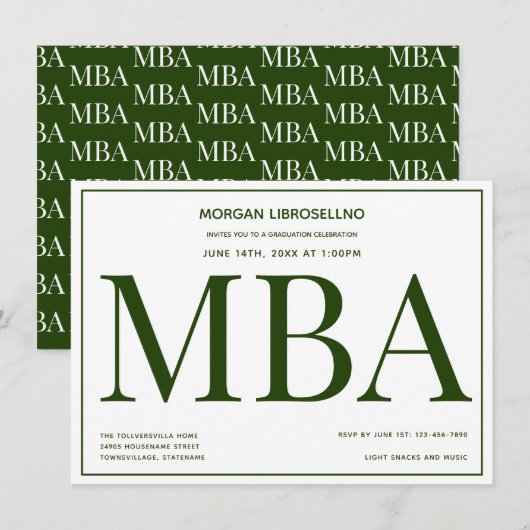 Einladung zur Grüne Partei der MBA (Vorne/Hinten)