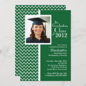 Einladung zur Grüne Zickzack Foto Graduation Party (Vorne/Hinten)
