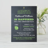 Einladung zur grünen Taufe von Chalkboard (Stehend Vorderseite)