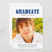 Einladung zur Grunge Text Graduation Party / Marin (Vorne/Hinten)