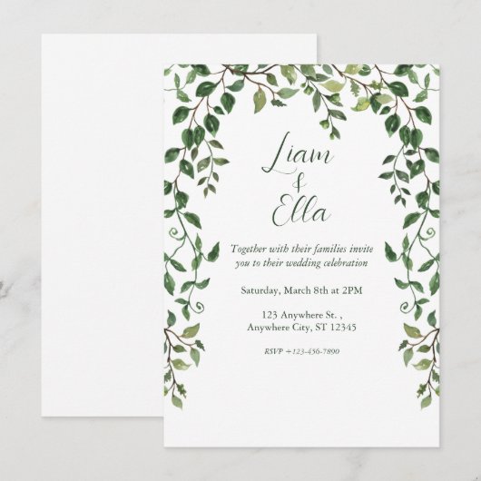 Einladung zur Grünhochzeit (Vorne/Hinten)