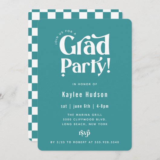 Einladung zur Gruppe "Retro Type Graduation Party (Vorne/Hinten)