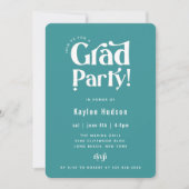 Einladung zur Gruppe "Retro Type Graduation Party (Vorderseite)