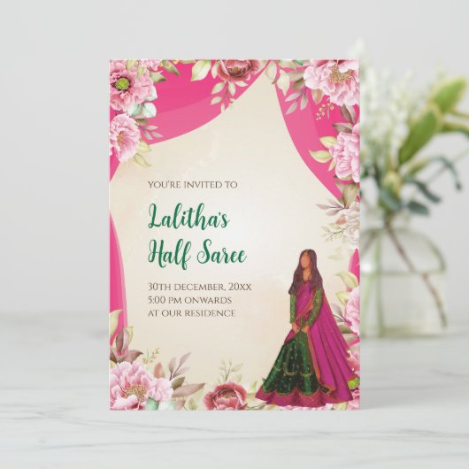 Einladung zur Halbfeier als Halbtradkarten (Stehend Vorderseite)