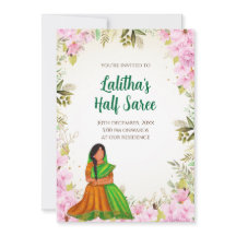Einladung zur Half Saree Evite Indian Saree-Funkti