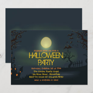 Einladung zur Halloween-Party bei Vollmond