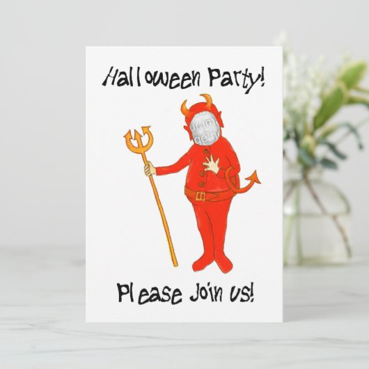 Einladung zur Halloween-Party-Fotokarte (Stehend Vorderseite)