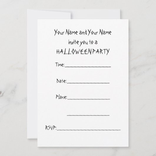 Einladung zur Halloween-Party-Fotokarte (Rückseite)