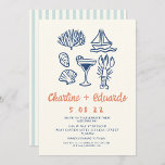Einladung zur handgezogenen Coast Retro Hochzeit<br><div class="desc">Handwriting Coast Retro Hochzeit Einladung</div>