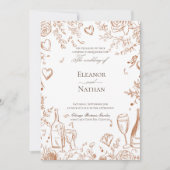 Einladung zur handgezogenen Hochzeit (Vorderseite)
