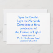 Einladung zur Hanukah-Feier (Rückseite)