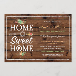 Einladung zur Hauseinweihung Home Sweet Home Flora