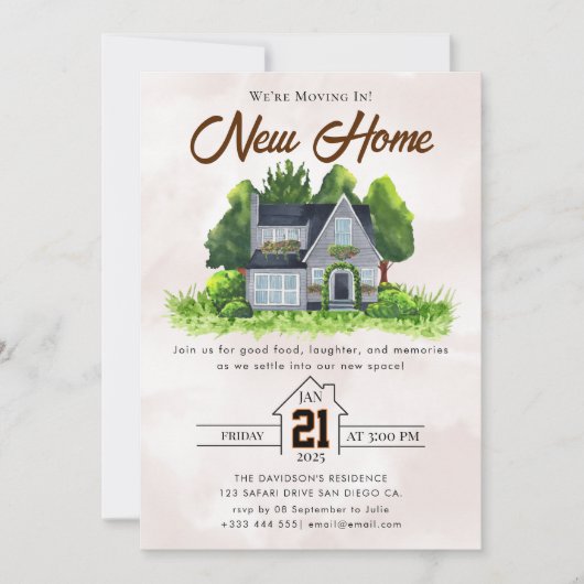 Einladung zur Haushaltserwärmung (Vorderseite)