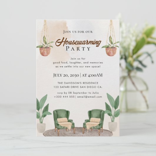 Einladung zur Haushaltserwärmung (Stehend Vorderseite)