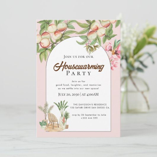 Einladung zur Haushaltserwärmung (Stehend Vorderseite)