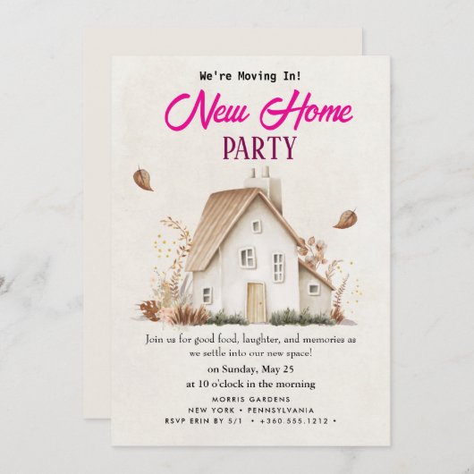 Einladung zur Haushaltserwärmung (Vorne/Hinten)