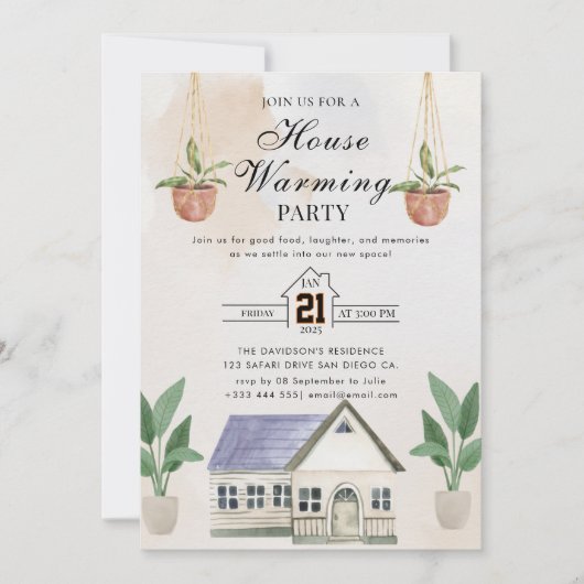 Einladung zur Haushaltserwärmung (Vorderseite)