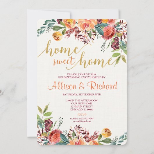 Einladung zur Haushaltserwärmung, Herbst rustikale (Vorderseite)