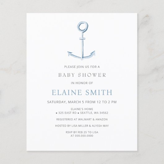 Einladung zur Haushaltskontrolle Nautical Blue Bab (Vorderseite)