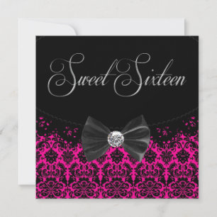 Einladung zur heißen rosa Sweet Sixteen-Geburtstag