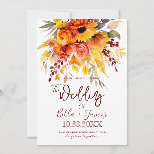 Einladung zur Herbstfeier-Blume (Vorderseite)