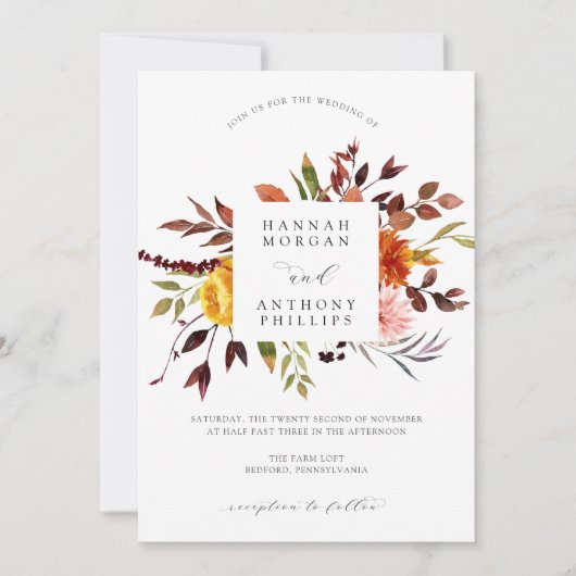Einladung zur Herbsthochzeit (Vorderseite)