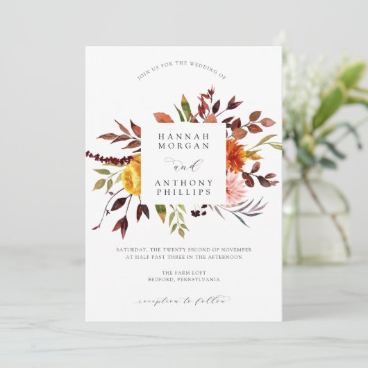Einladung zur Herbsthochzeit (Stehend Vorderseite)