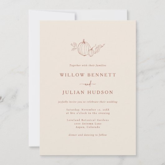 Einladung zur Herbsthochzeit (Vorderseite)