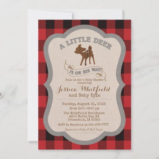 Einladung zur Hirschrustikalen Kinderdusche (Vorderseite)