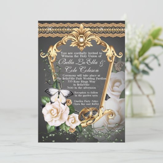 Einladung zur Hochzeit (Stehend Vorderseite)