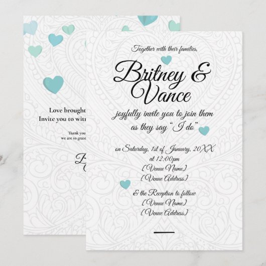 Einladung zur Hochzeit (Vorne/Hinten)