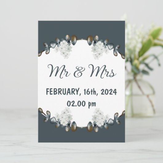 Einladung zur Hochzeit (Stehend Vorderseite)