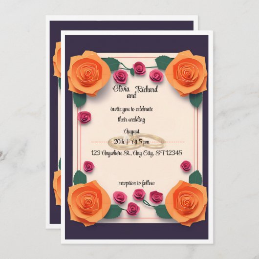 Einladung zur Hochzeit (Vorne/Hinten)